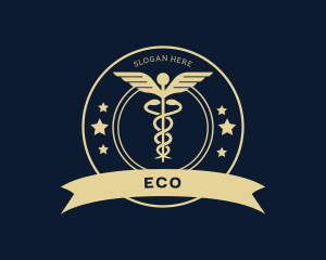 Caduceus Staff Medical Hospital Logo