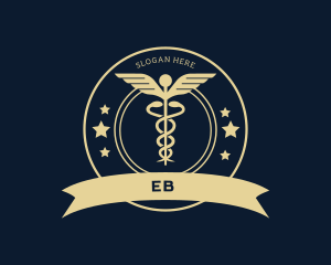 Caduceus Staff Medical Hospital Logo