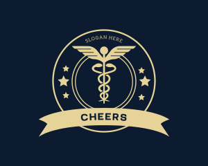 Caduceus Staff Medical Hospital Logo