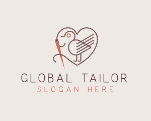 Bird Needle Thread Tailoring logo design