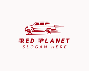 Red Pickup Truck logo design