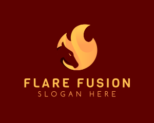 Flare - Fire Burning Horse logo design