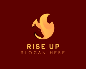 Fire Burning Horse logo design