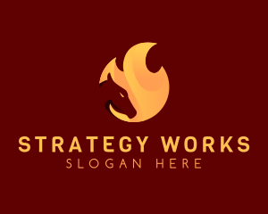 Fire Burning Horse logo design