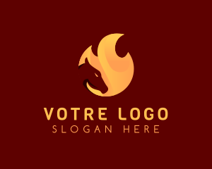 Fire Burning Horse logo design