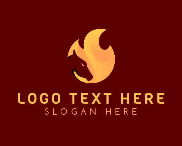 Burning - Fire Burning Horse logo design