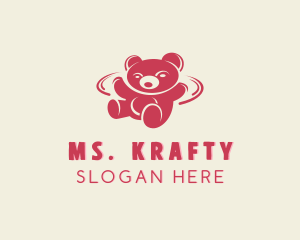 Stuffed Animal - Swoosh Teddy Bear logo design