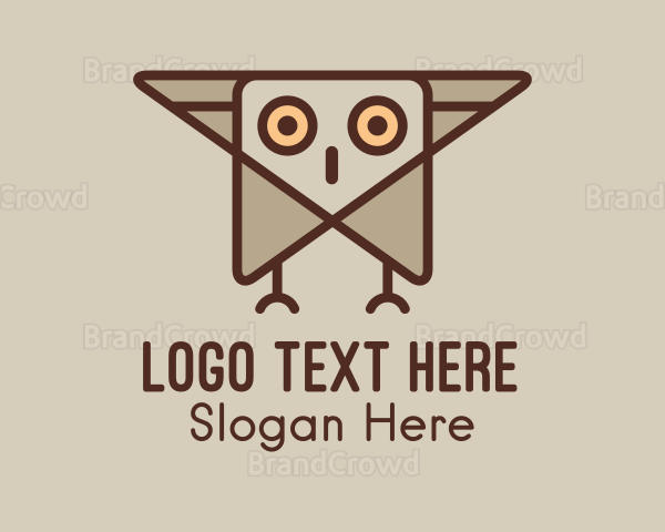 Geometric Flying Owl Logo