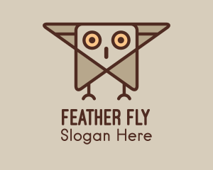 Geometric Flying Owl  logo design