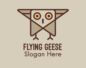 Geometric Flying Owl  logo design