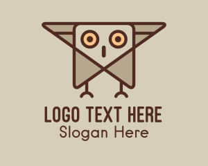 Wise - Geometric Flying Owl logo design