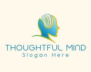 Thinking - Human Mind Psychology logo design
