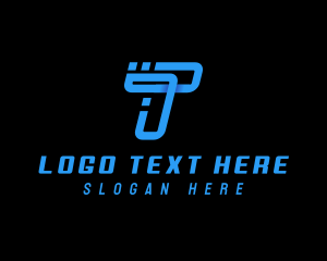 App - Digital Cyber 3D Letter T logo design