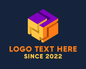 Isometric - Multicolor Advertising Firm Cube logo design