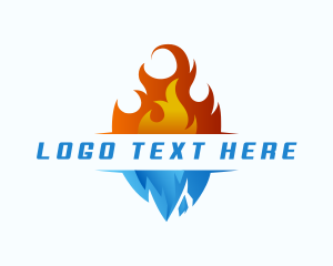 Ventilation - Hot Fire Ice Thermostat logo design