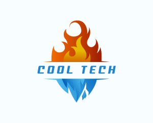 Fridge - Hot Fire Ice Thermostat logo design