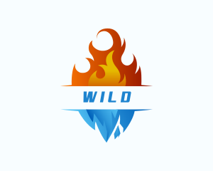 Temperature - Hot Fire Ice Thermostat logo design