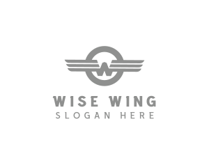 Vintage W Wing logo design