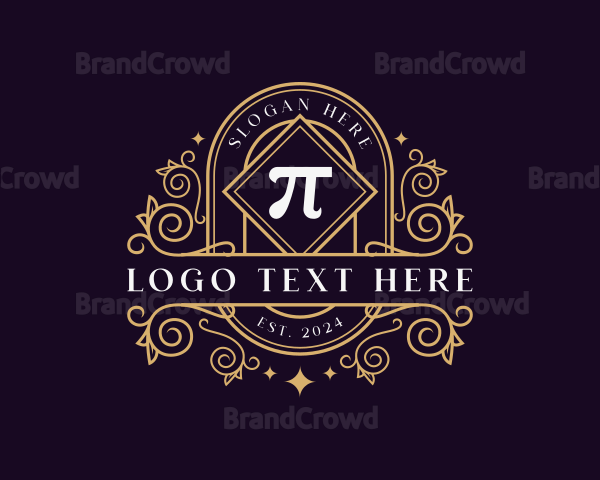 Elegant Pi Symbol Ornament Logo