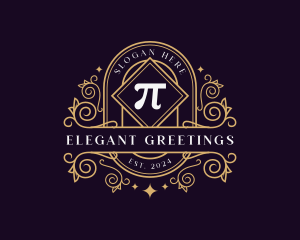 Elegant Pi Symbol Ornament logo design