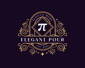 Elegant Pi Symbol Ornament logo design