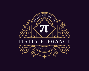 Elegant Pi Symbol Ornament logo design