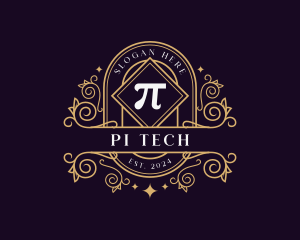 Pi - Elegant Pi Symbol Ornament logo design