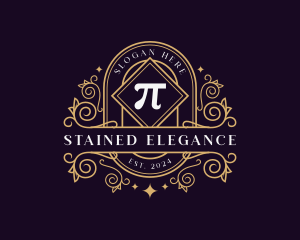 Elegant Pi Symbol Ornament logo design