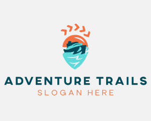 Ship Location Pin Travel logo design