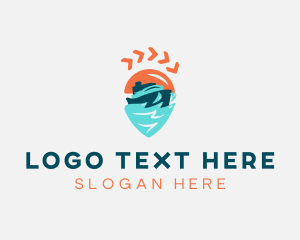 Globe - Ship Location Pin Travel logo design