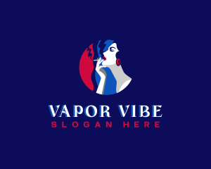 Woman Smoke Cigarette logo design