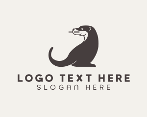 Happy - Otter Animal Wildlife logo design