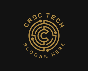 Tech Crypto Letter C logo design