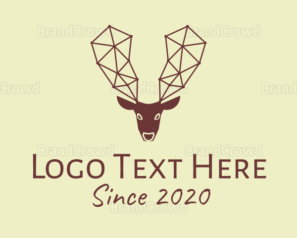 Geometric Brown Reindeer Logo