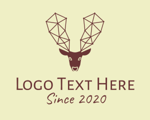 Moose Head - Geometric Brown Reindeer logo design