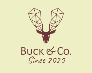 Geometric Brown Reindeer logo design