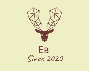 Antler - Geometric Brown Reindeer logo design