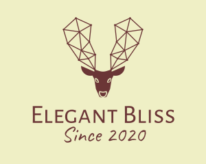 Elk - Geometric Brown Reindeer logo design