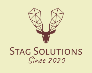 Geometric Brown Reindeer logo design