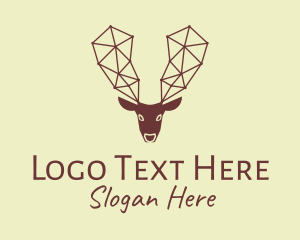 Geometric Brown Reindeer Logo