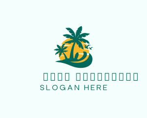 Ocean - Tropical Tree Beach logo design