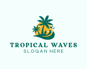 Tropical Tree Beach logo design