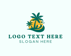 Tropical Tree Beach Logo