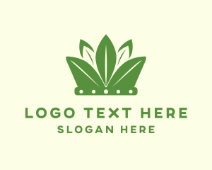 Crown - Eco Leaf Crown logo design