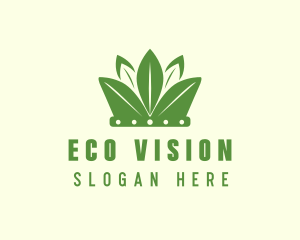 Eco Leaf Crown logo design