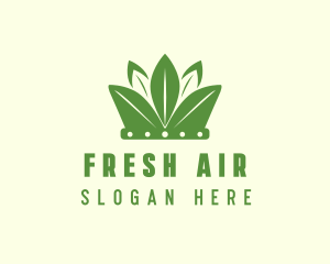 Eco Leaf Crown logo design