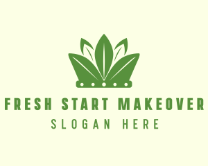 Eco Leaf Crown logo design