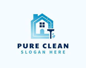 Blue Housekeeping Vacuum logo design