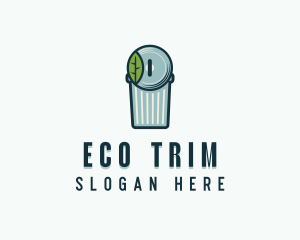 Eco Leaf Garbage Can logo design