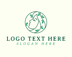 Massage - Eco Woman Face logo design